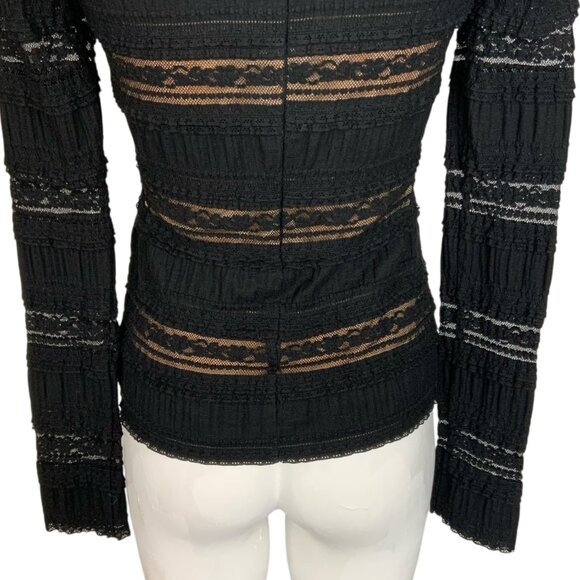 Cinq A Sept Cecille Lace Top Blouse M Black - Picture 11 of 14